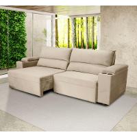 Sofá Somopar Acapulco Retrátil Reclinável 2m Veludo Bege - 2