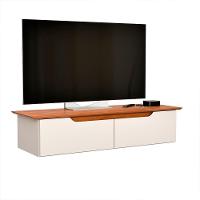 Rack Aparador Suspenso Flow Com 2 Portas Basculante Off White/Freijo - 1