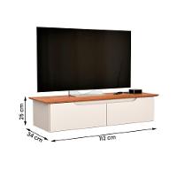 Rack Aparador Suspenso Flow Com 2 Portas Basculante Off White/Freijo - 4