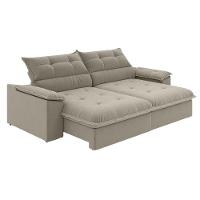 Sofá Retrátil E Reclinável Bipartido 2,50m 4 Lugares Veneto Slim Luizzi Castor - 1