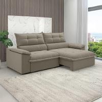 Sofá Retrátil E Reclinável Bipartido 2,50m 4 Lugares Veneto Slim Luizzi Castor - 2