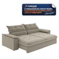 Sofá Retrátil E Reclinável Bipartido 2,50m 4 Lugares Veneto Slim Luizzi Castor - 5