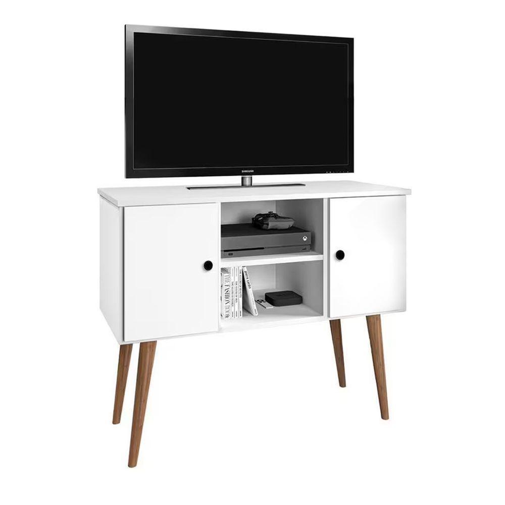 Estante Rack Viena Clássico 90cm Com Portas - Branco - 2