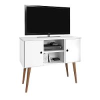 Estante Rack Viena Clássico 90cm Com Portas - Branco - 2