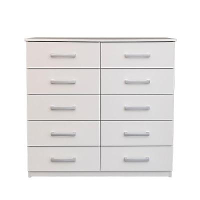 Cômoda Infantil Marbela 10 Gavetas MDF com Puxadores Plástico Branco Fosco