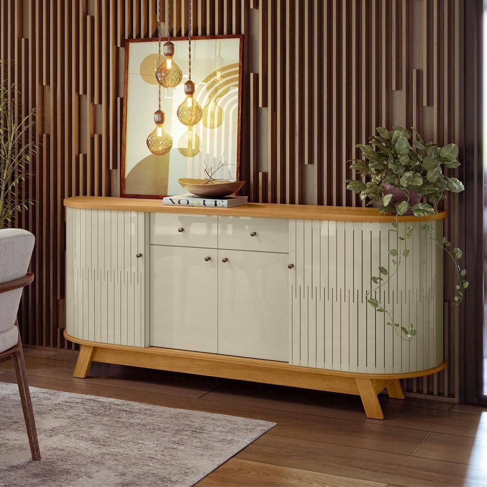 Buffet Aparador 4 Portas 183 Cm Monaco Cumaru Opala Madetec  - 7