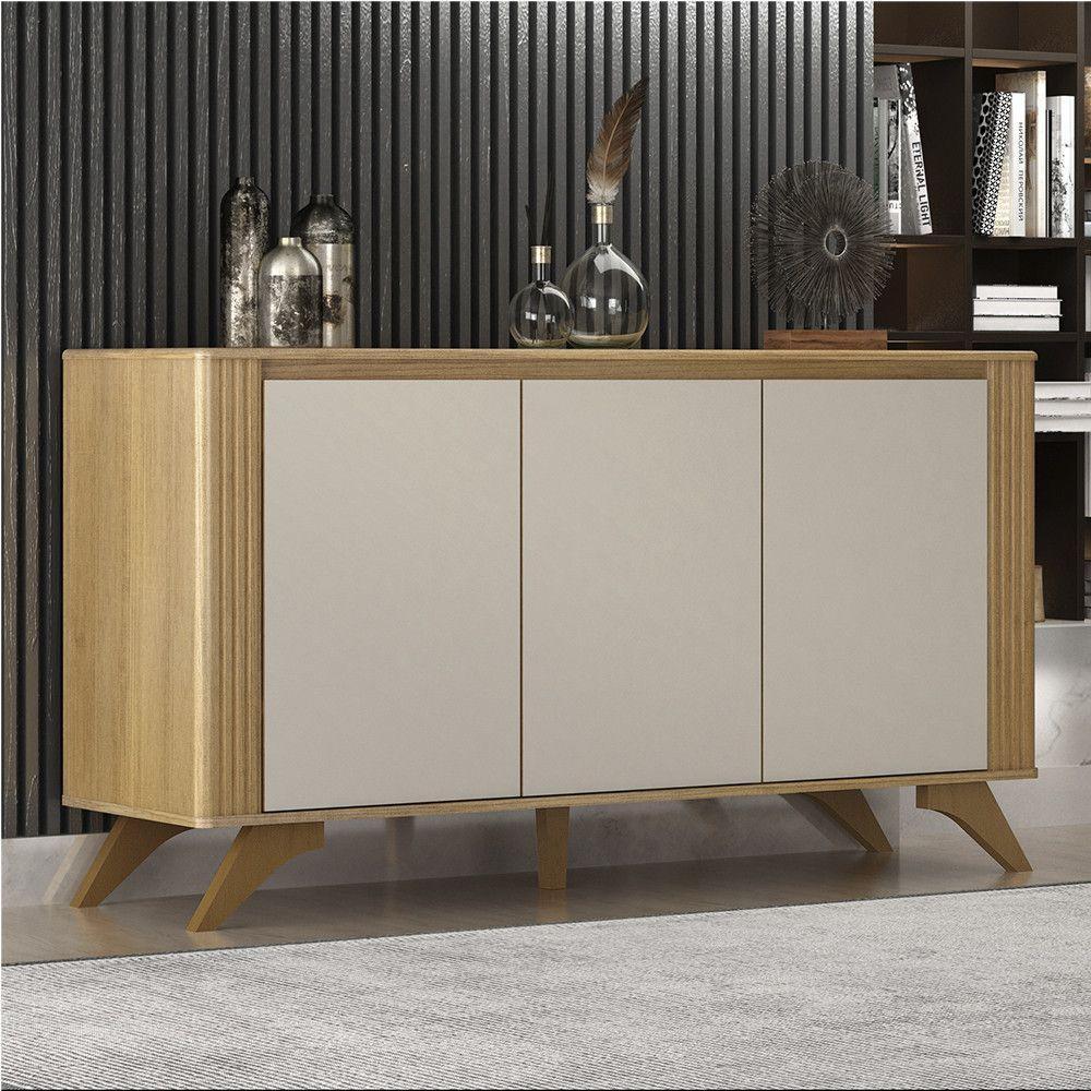 Buffet 3 Portas 2 Prateleira Pampulha Valdemoveis Cinamomo/off White - 1