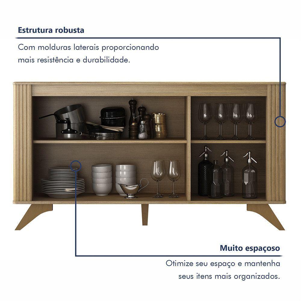 Buffet 3 Portas 2 Prateleira Pampulha Valdemoveis Cinamomo/off White - 3