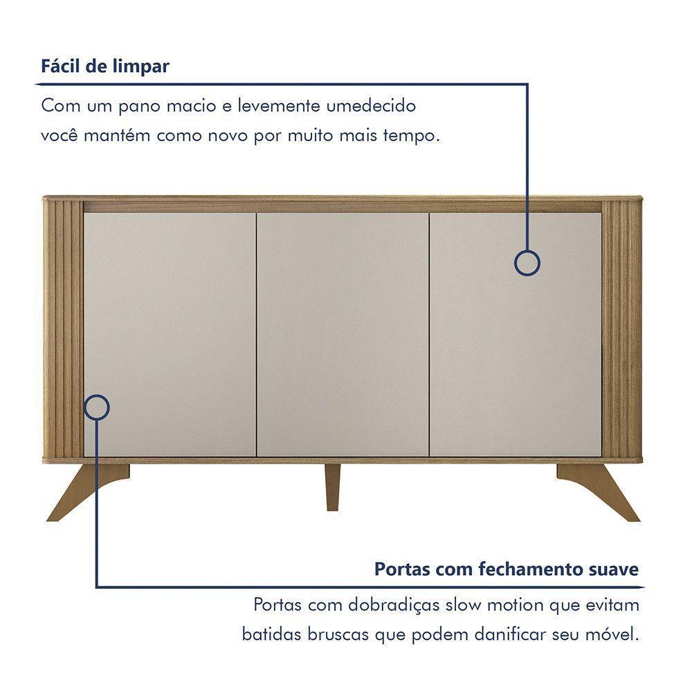 Buffet 3 Portas 2 Prateleira Pampulha Valdemoveis Cinamomo/off White - 5