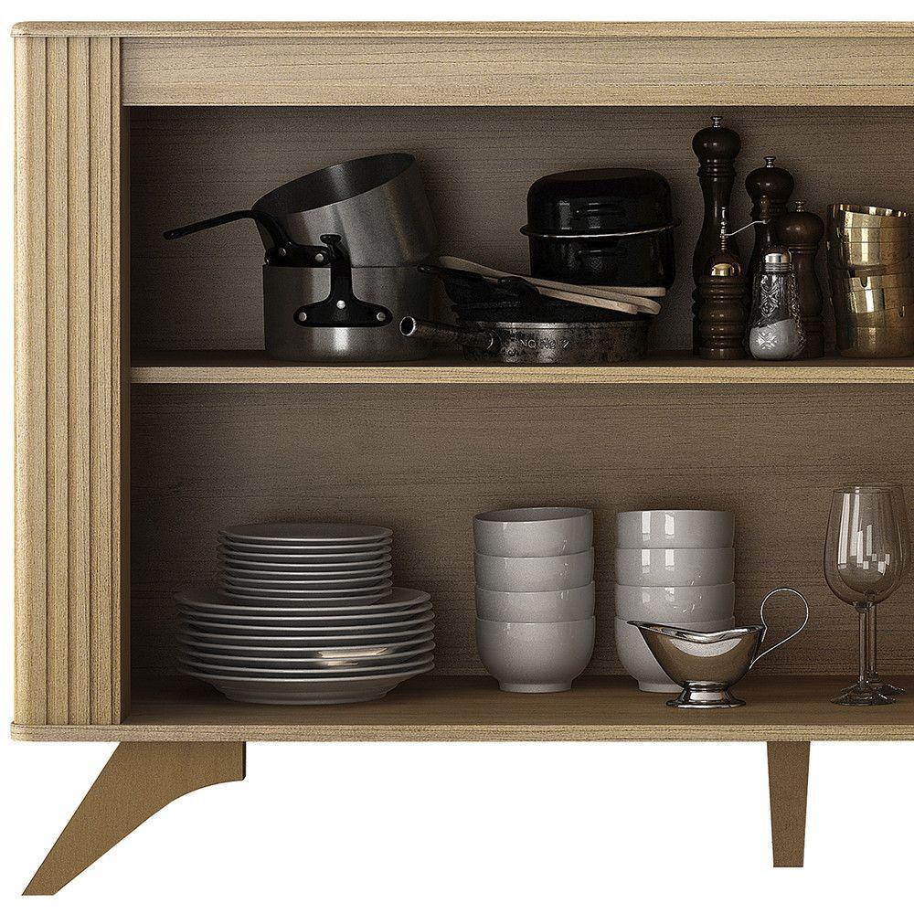 Buffet 3 Portas 2 Prateleira Pampulha Valdemoveis Cinamomo/off White - 9