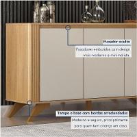 Buffet 3 Portas 2 Prateleira Pampulha Valdemoveis Cinamomo/off White