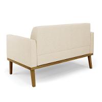 Sofá Namoradeira Base De Madeira Fixa Castanho Marisa Linho D03 - D?rossi Cor A19 Bege - 7