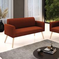 Sofá 2 Lugares Namoradeira Pé Palito Natural Marisa Bouclê Terra D03 - D'rossi - 3