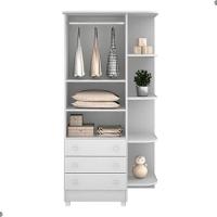 Guarda-roupa Infantil Aurora C Prateleiras 2 Portase 3 Gavetas Branco - 3