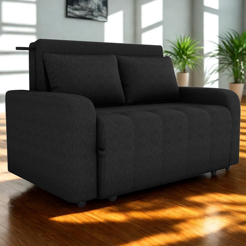 Sofa Cama 2 Lugares 138 Cm Amora Tecido Pompeia G501 Milani Store Chumbo - 2