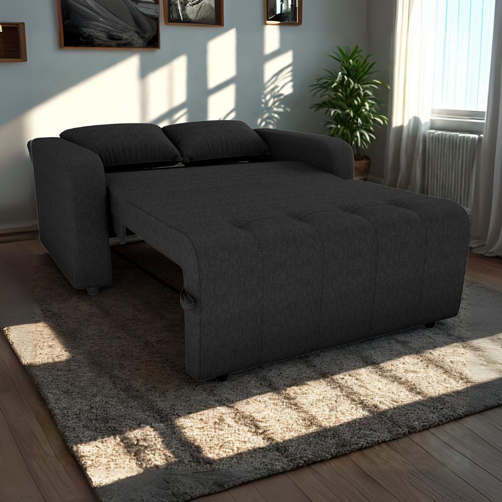 Sofa Cama 2 Lugares 138 Cm Amora Tecido Pompeia G501 Milani Store Chumbo - 8