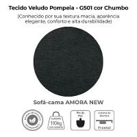 Sofa Cama 2 Lugares 138 Cm Amora Tecido Pompeia G501 Milani Store Chumbo - 6