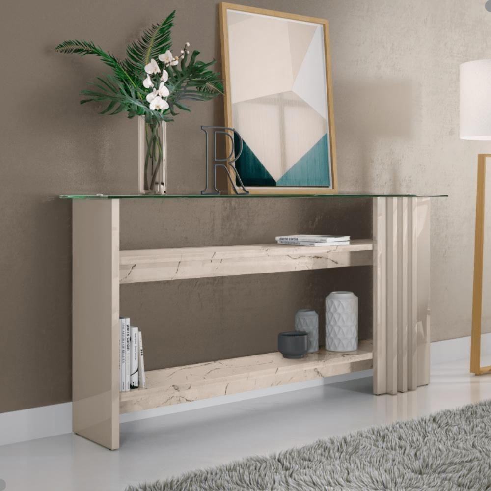 Conjunto Sala Domo Prime C/ Aparador C/ Mesa De Centro Calacata/off-white - 7