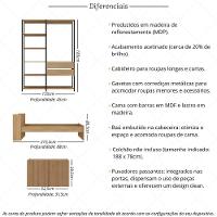 Quarto Completo Com Cama Solteiro Para Colchão 188x78cm Com Baú Embutido Multimóveis Mp4342 Preto Madeirado - 3