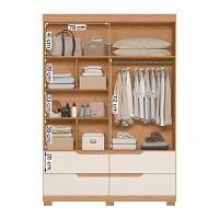Guarda Roupa Doble Quarto Com 4 Portas E 4 Gavetas Freijo/Off White - 3