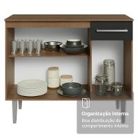 Buffet Aparador 105cm 3 Portas E 1 Gaveta Madesa Rustic/preto - 7
