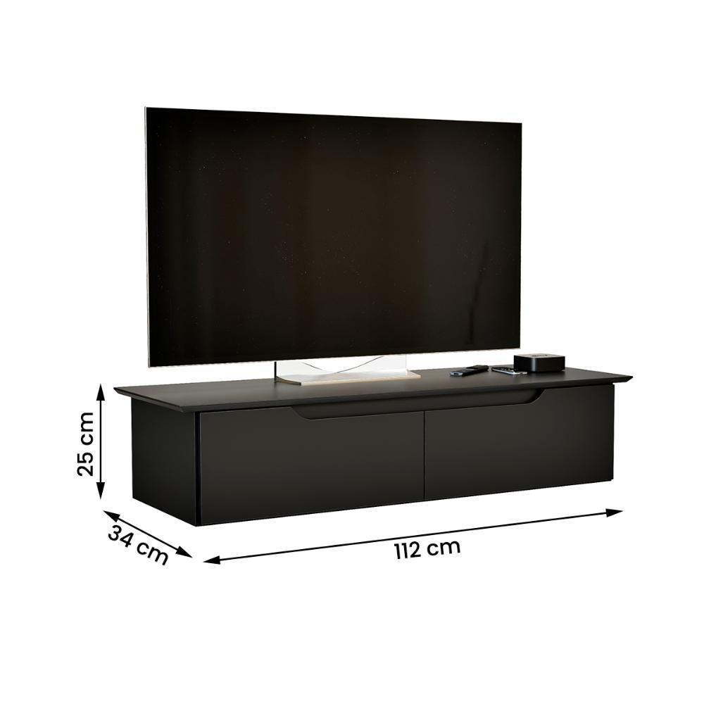 Rack Aparador Suspenso Flow Com 2 Portas Basculante Preto - 4