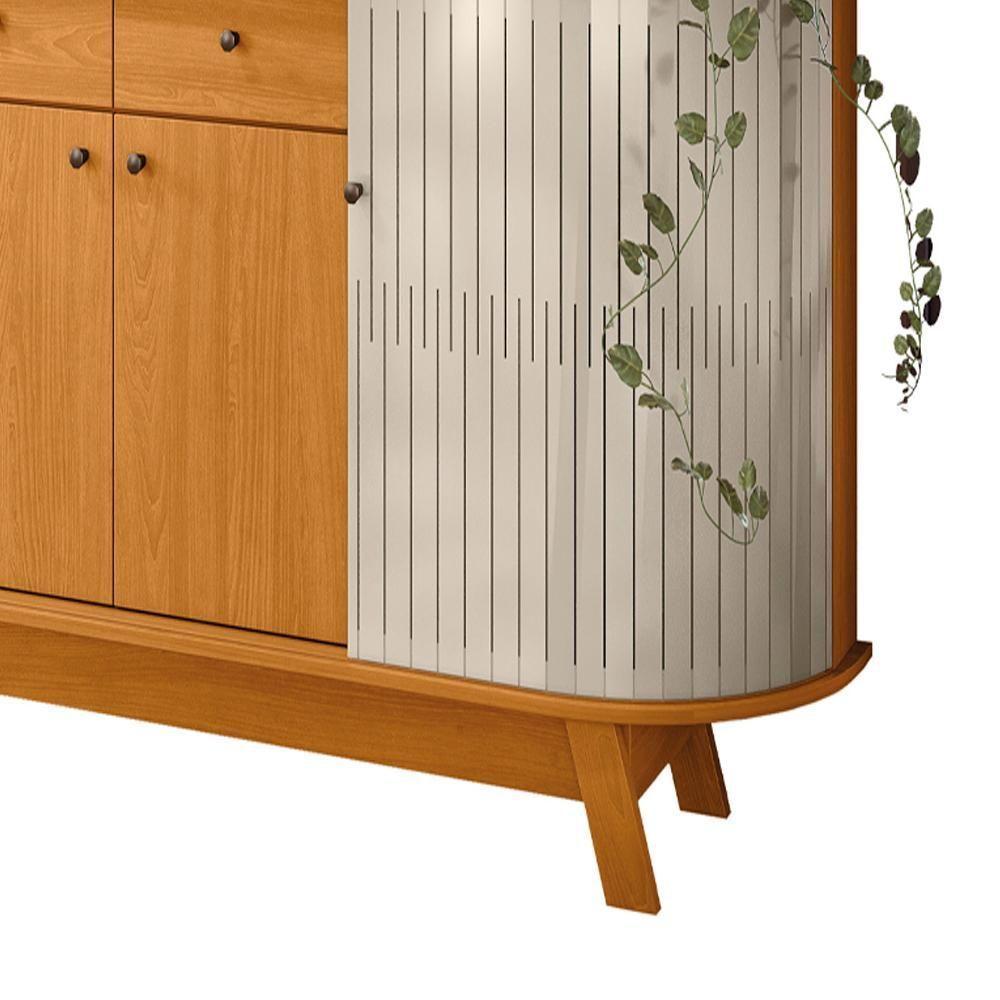 Buffet Aparador 4 Portas 183 Cm Monaco Cinamomo Off White Madetec - 4