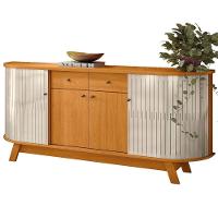 Buffet Aparador 4 Portas 183 Cm Monaco Cinamomo Off White Madetec - 1
