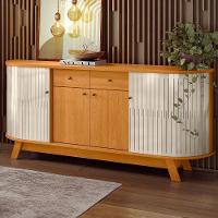 Buffet Aparador 4 Portas 183 Cm Monaco Cinamomo Off White Madetec - 2