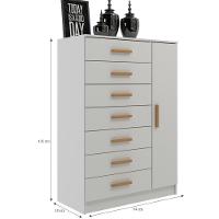 Cômoda New Mônaco Infantil 1 Porta E 7 Gavetas Branco - 4