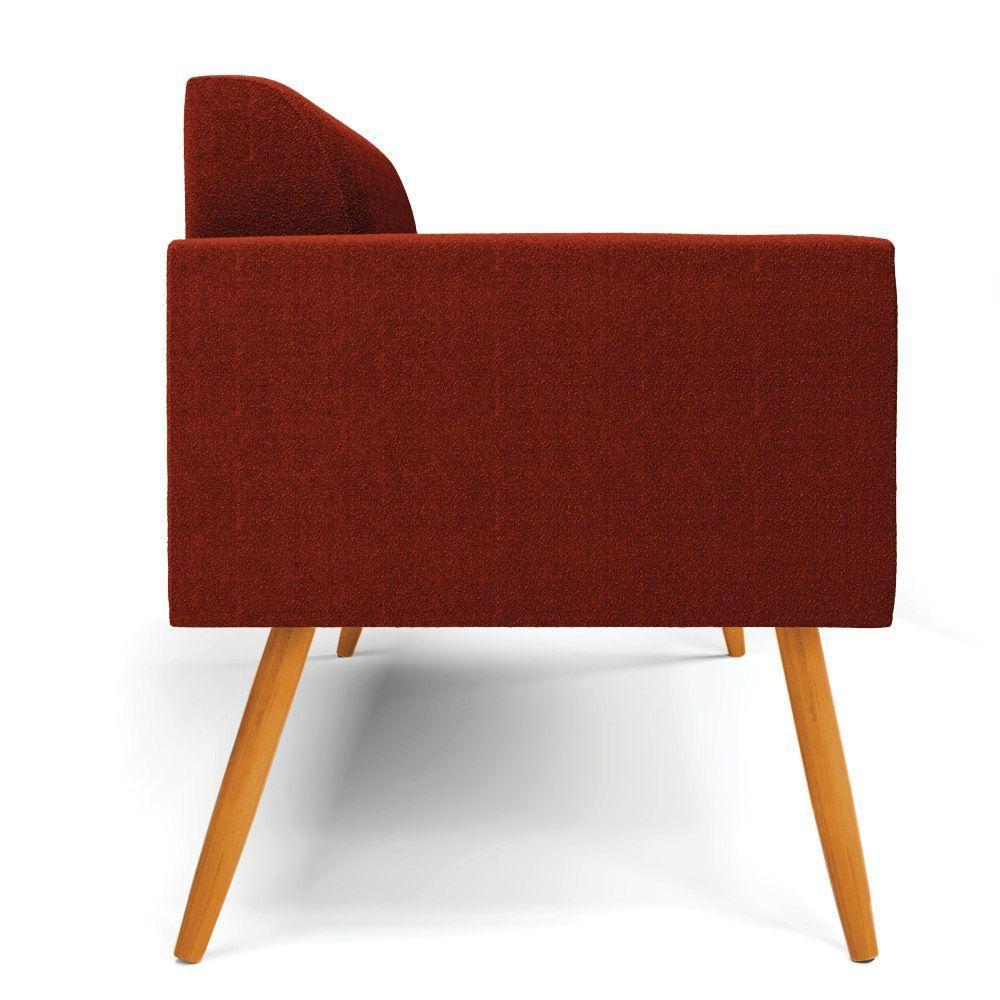 Sofá 2 Lugares Namoradeira Pé Palito Castanho Marisa Bouclê Terra D03 - D'rossi - 6