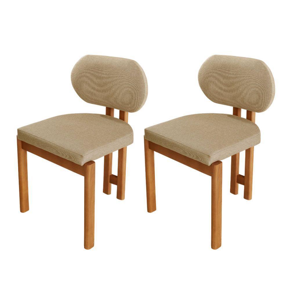 Conjunto Com 2 Cadeiras Madeira Nala Ambar / Imbuia Nat. - 1