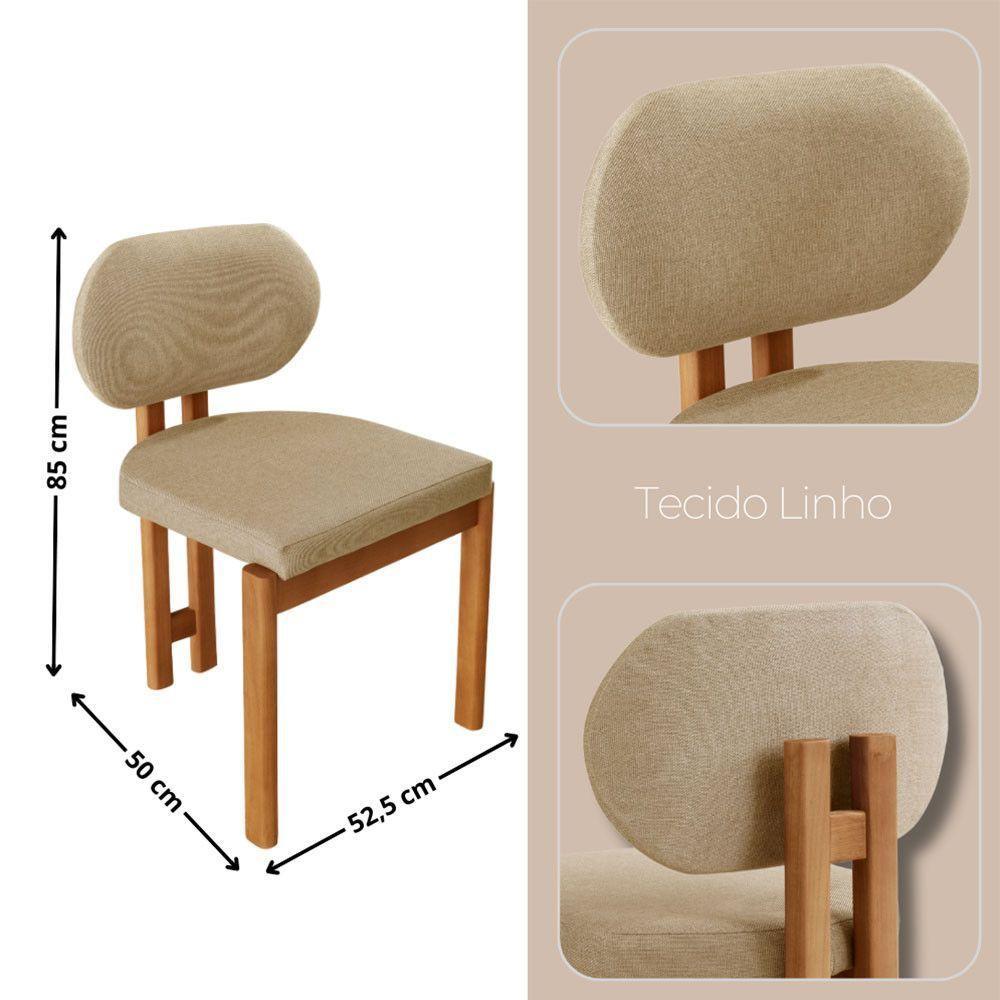 Conjunto Com 2 Cadeiras Madeira Nala Ambar / Imbuia Nat. - 2
