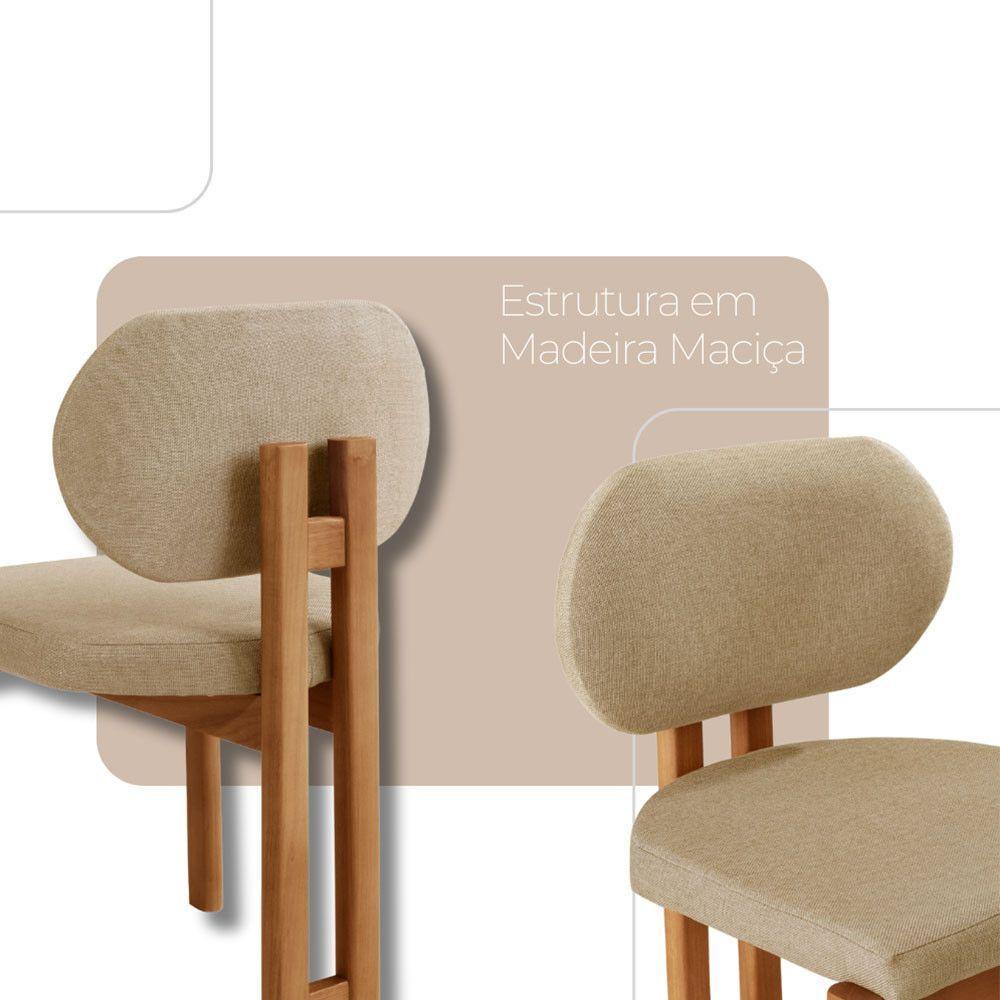 Conjunto Com 2 Cadeiras Madeira Nala Ambar / Imbuia Nat. - 3