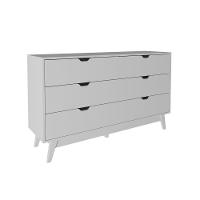 Cômoda De 136cm Com 6 Gavetas E Pé Cônico Branco - 2