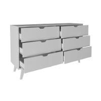 Cômoda De 136cm Com 6 Gavetas E Pé Cônico Branco - 3
