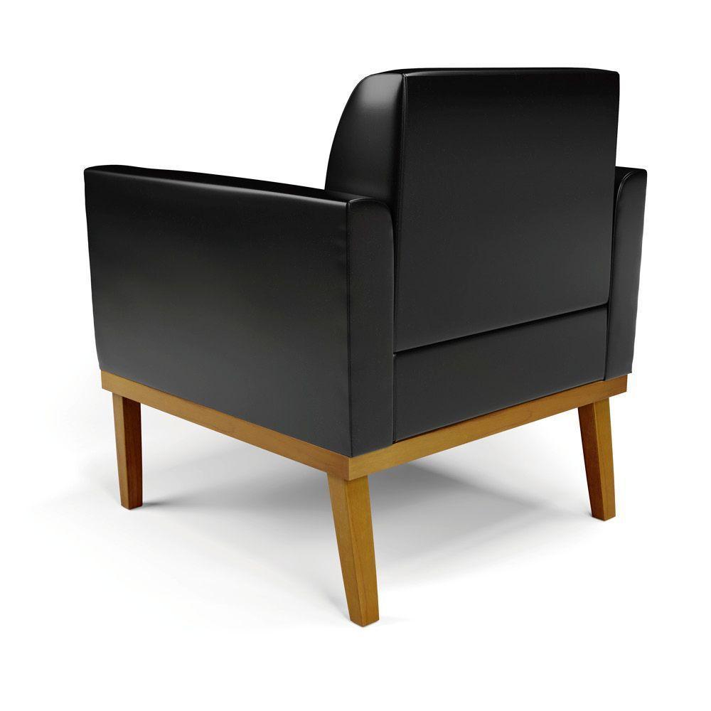 Sofá Namoradeira Com 2 Poltronas Base De Madeira Fixa Castanho Marisa Corano Preto D03 - D?rossi - 3