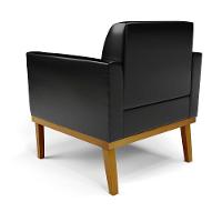 Sofá Namoradeira Com 2 Poltronas Base De Madeira Fixa Castanho Marisa Corano Preto D03 - D?rossi - 3