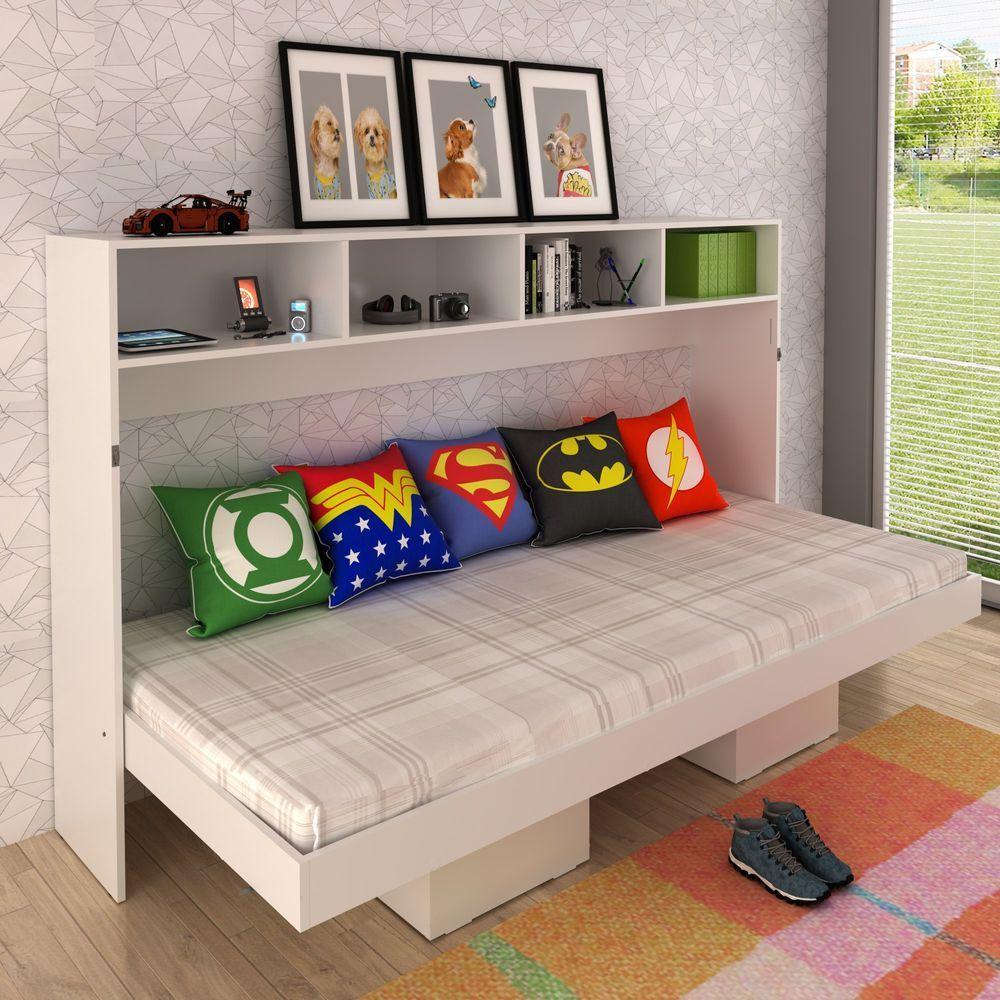 Cama Articulada Horizontal De Solteiro Com 6 Nichos Branco - 1