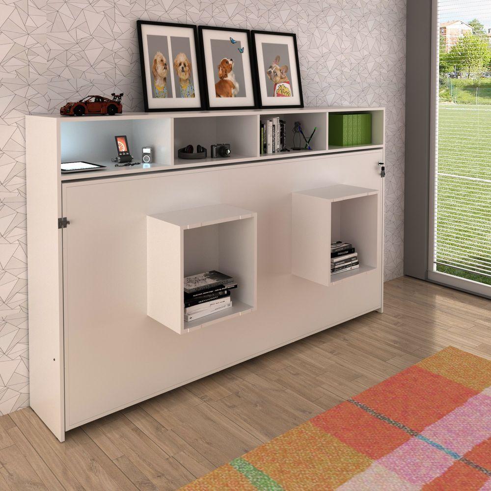 Cama Articulada Horizontal De Solteiro Com 6 Nichos Branco - 2