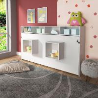 Cama Articulada Horizontal De Solteiro Com 6 Nichos Branco