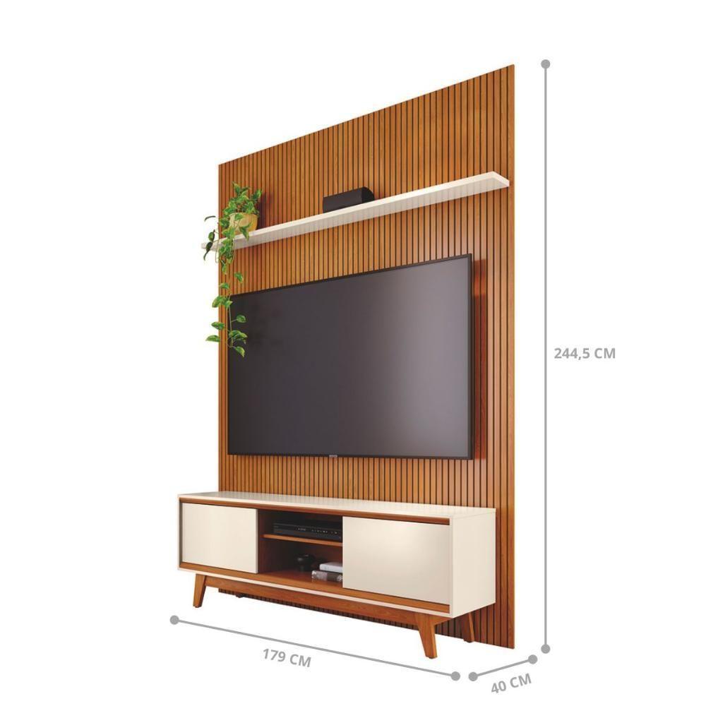 Kit Noah Painel Com Prateleira E Rack Com Painel Cinamomo/off-white - 3