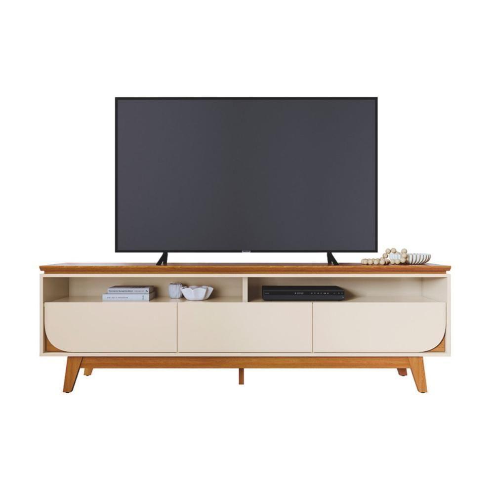 Bancada Yara Com Nichos Cinamomo/off-white - 2