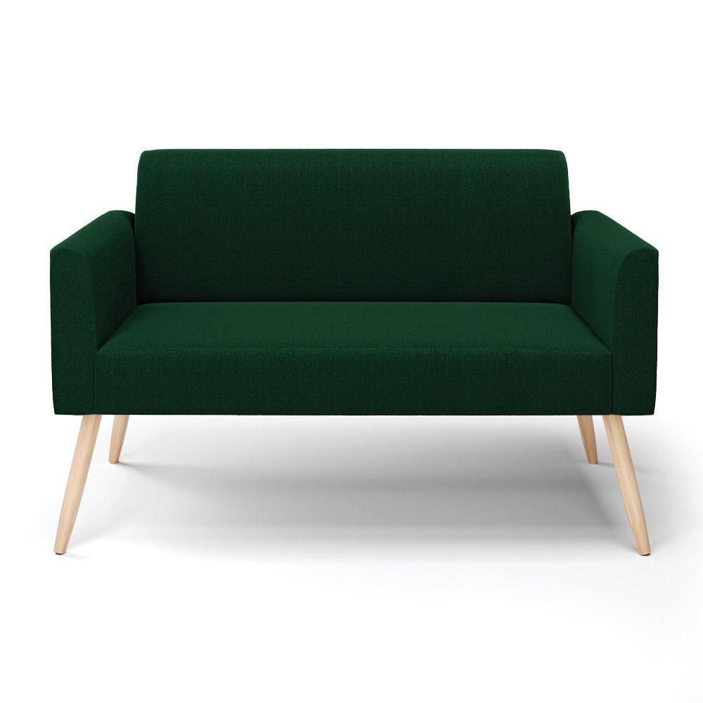 Sofá 2 Lugares Namoradeira Pé Palito Natural Marisa Bouclê Verde D03 - D'rossi - 5