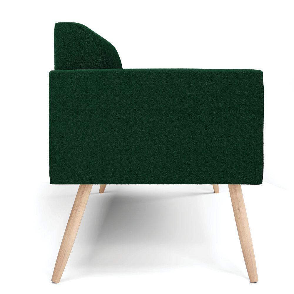 Sofá 2 Lugares Namoradeira Pé Palito Natural Marisa Bouclê Verde D03 - D'rossi - 6