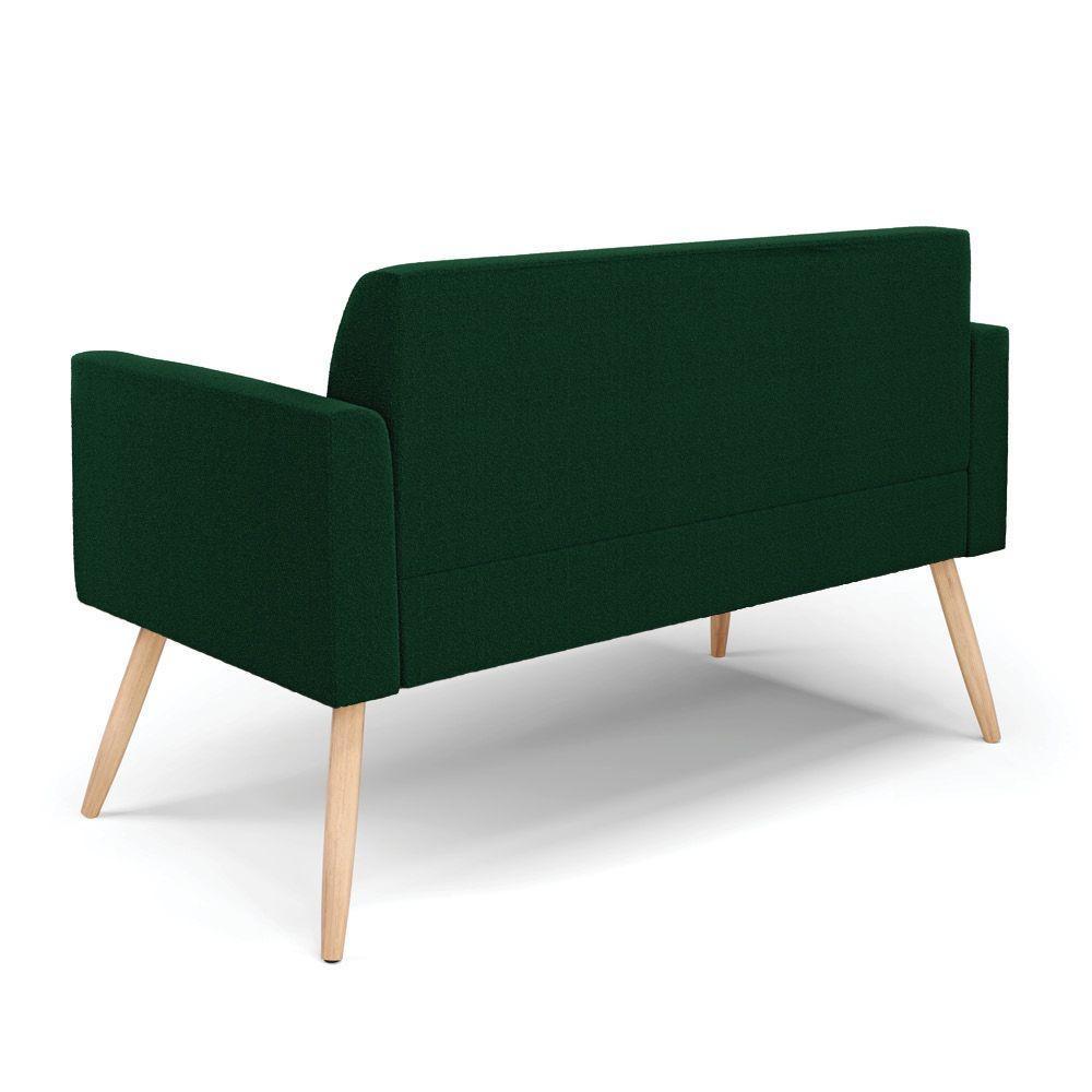 Sofá 2 Lugares Namoradeira Pé Palito Natural Marisa Bouclê Verde D03 - D'rossi - 7