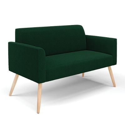 Sofá 2 Lugares Namoradeira Pé Palito Natural Marisa Bouclê Verde D03 - D'rossi