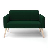 Sofá 2 Lugares Namoradeira Pé Palito Natural Marisa Bouclê Verde D03 - D'rossi - 5