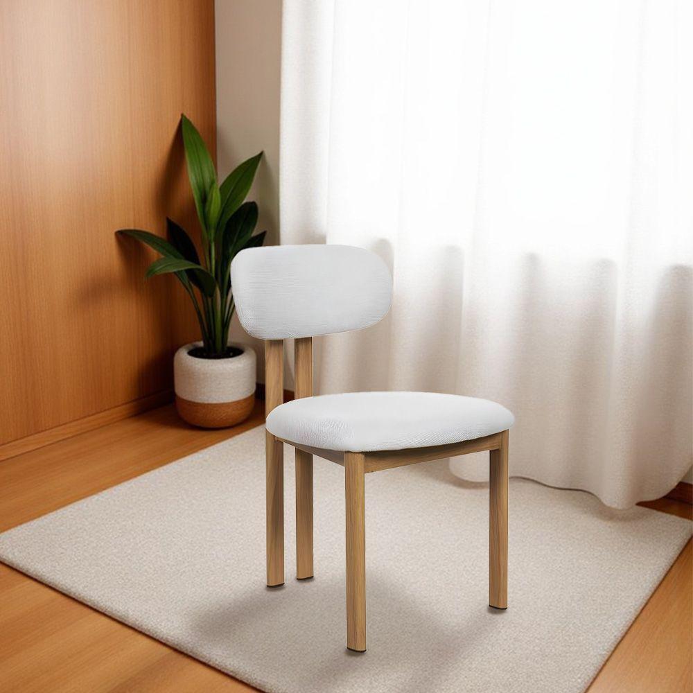 Kit 6 Cadeiras De Jantar Tulipa Estrutura Aço Carbono Laminado Natural Com Estofado Linho Cru - 3