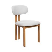 Kit 6 Cadeiras De Jantar Tulipa Estrutura Aço Carbono Laminado Natural Com Estofado Linho Cru - 6